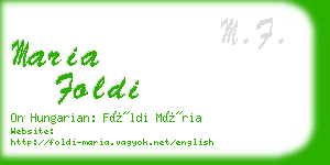 maria foldi business card