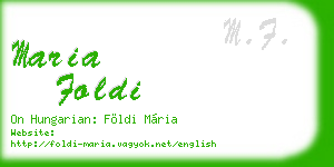 maria foldi business card